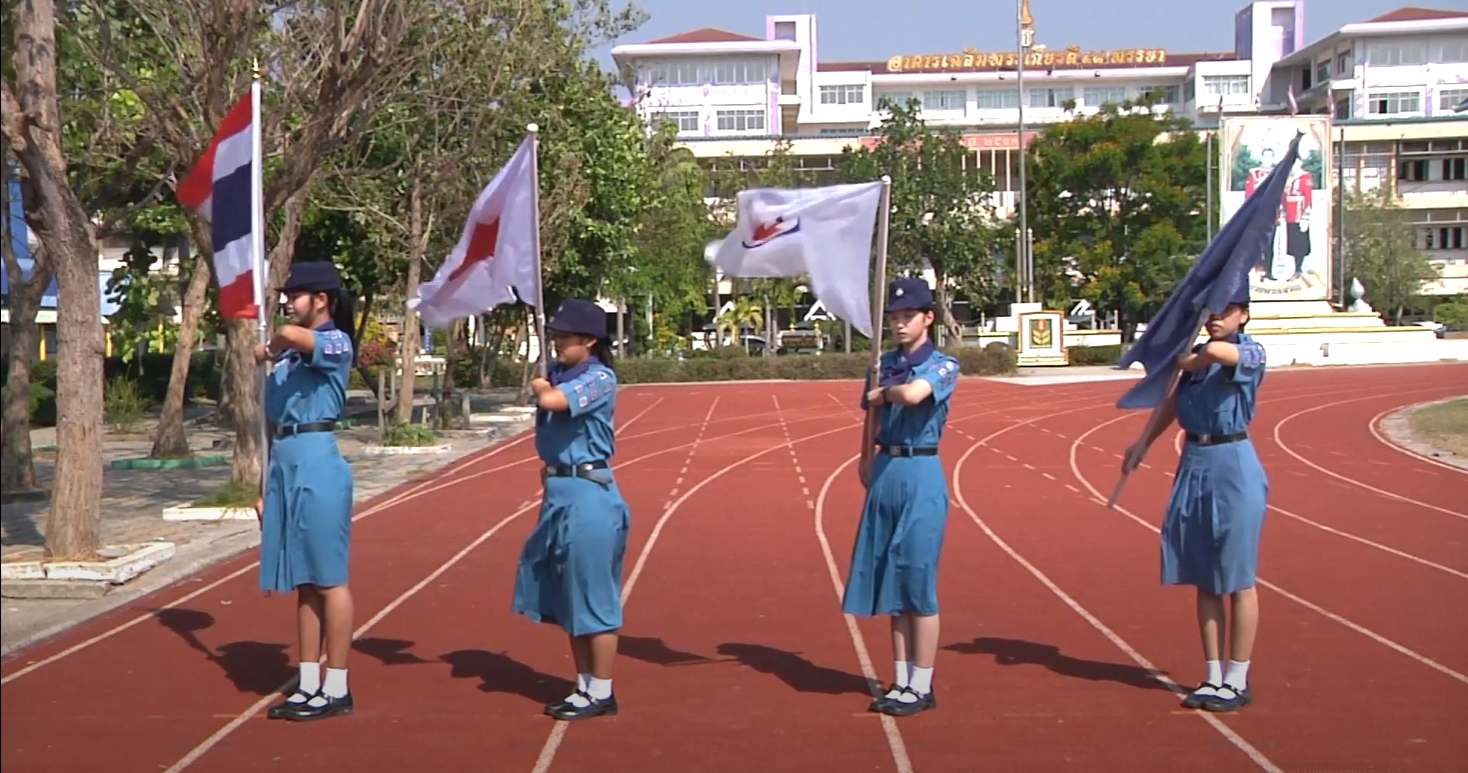 ประชาสัมพันธ์เผยแพร่คลิปวิดีโอพิธีปฏิญาณตนและสวนสนามของยุวกาชาด